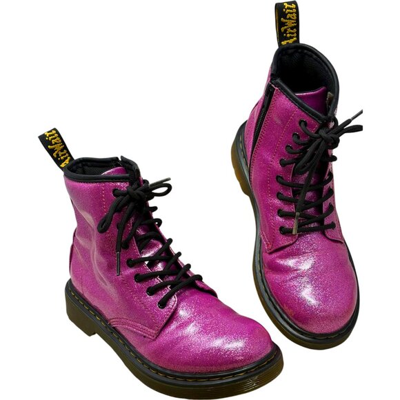 Dr Marten 1460 Glitter J Pink Cosmic Lace up Combat Boots - Picture 10 of 10